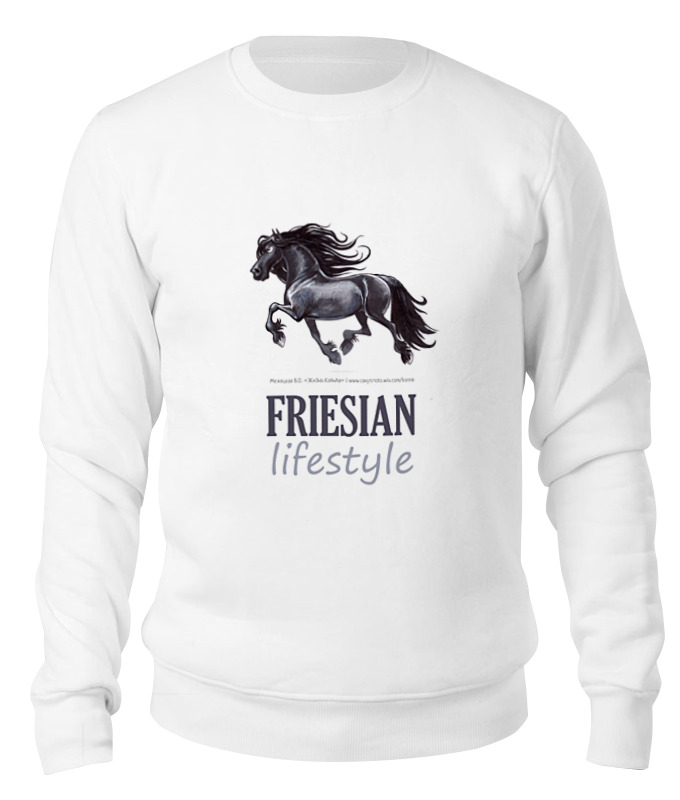 

Свитшот унисекс Printio Friesian lifestyle белый S, Friesian lifestyle