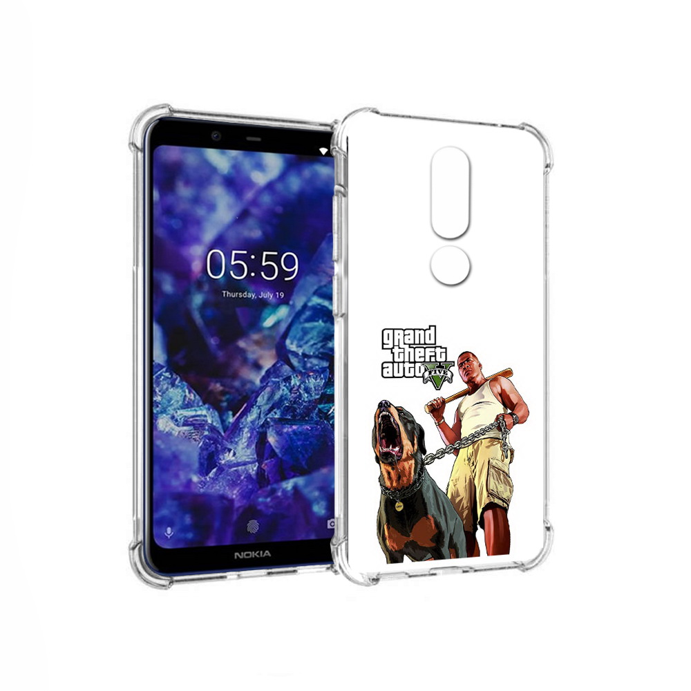 

Чехол MyPads Tocco для Nokia 5.1 Plus GTA грозная собака (PT119548.120.18), Прозрачный, Tocco