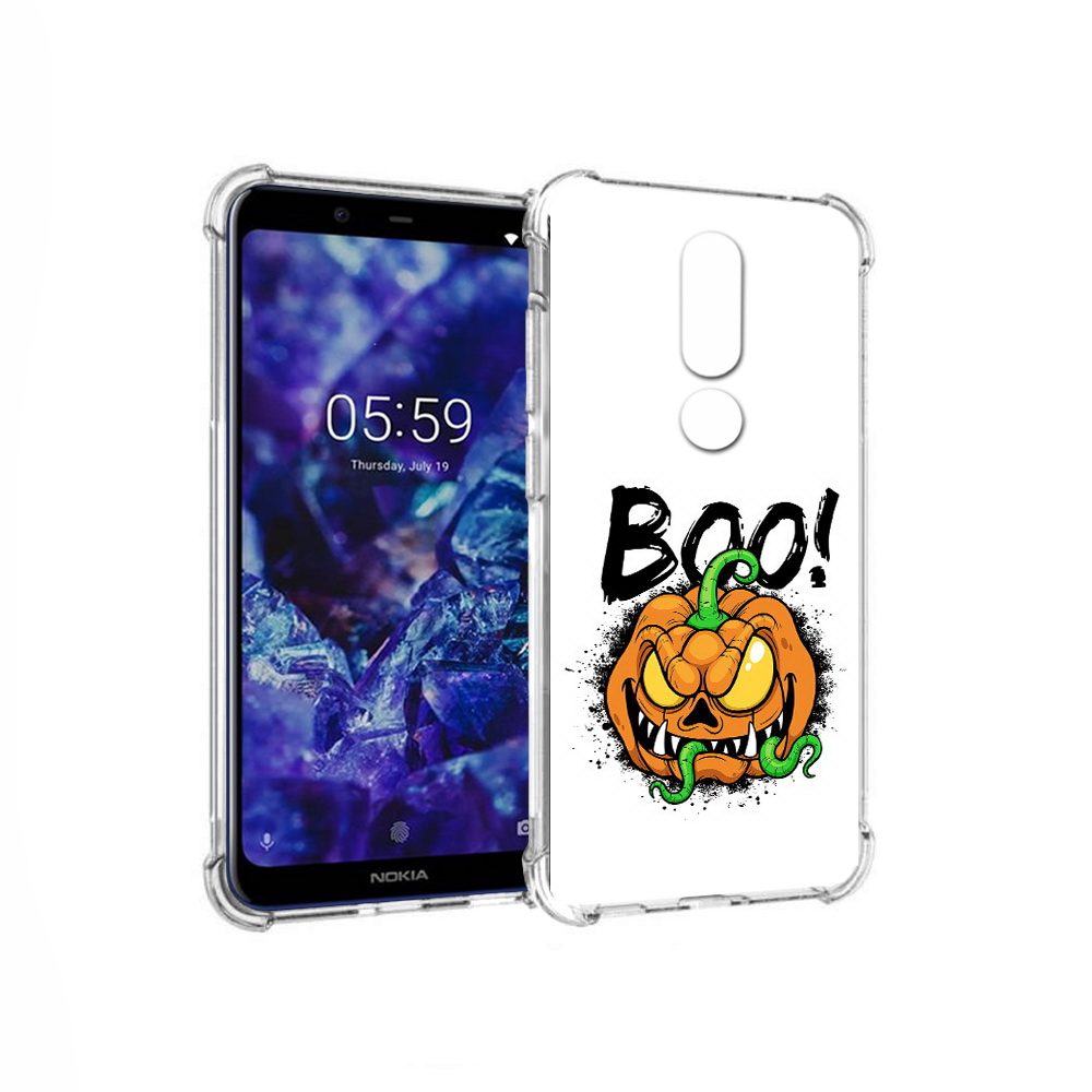 

Чехол MyPads Tocco для Nokia 5.1 Plus Хэллоуин бу (PT119548.120.193), Прозрачный, Tocco
