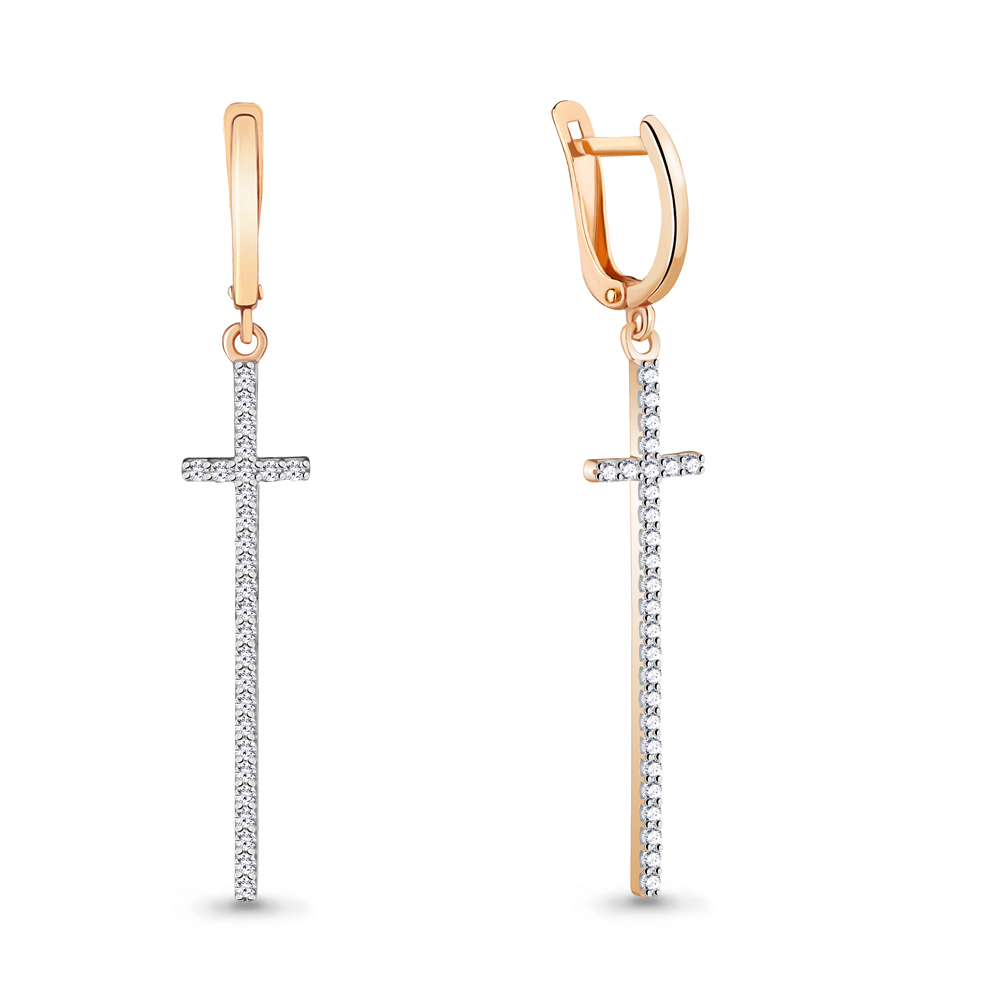 

Серьги подвески из серебра с фианитом Aquamarine 48792А_925_з, 48792А_925_з