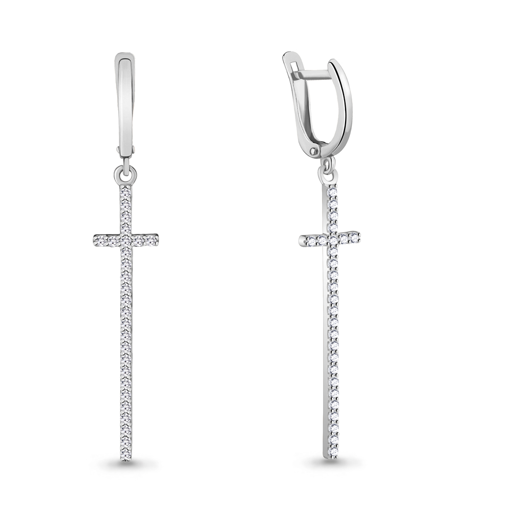 

Серьги подвески из серебра с фианитом Aquamarine 48792А_925_р, 48792А_925_р