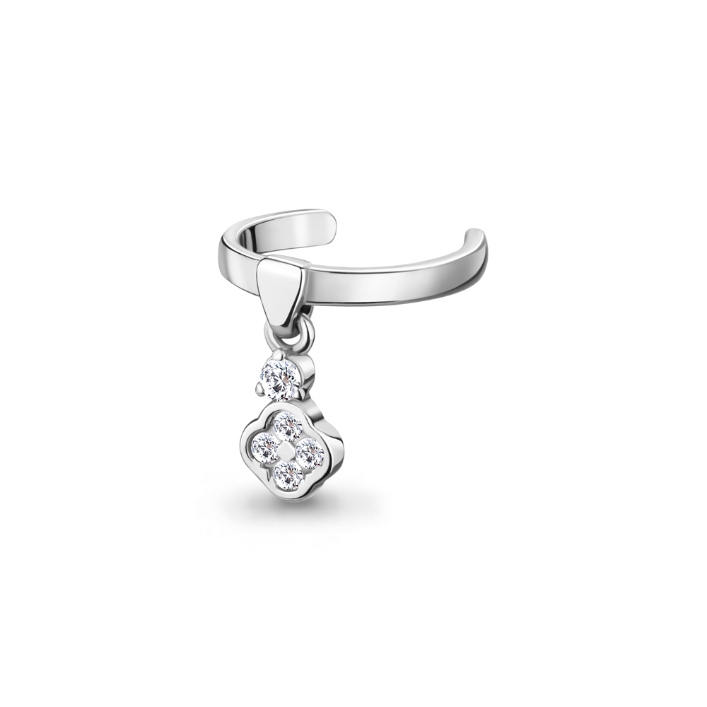 

Моносерьга из серебра с фианитом Aquamarine 48804А_925_р, 48804А_925_р