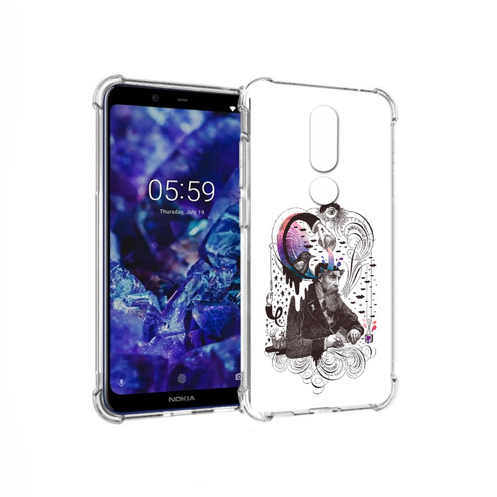 Чехол MyPads Tocco для Nokia 5.1 Plus абстракция думающий мужчина (PT119548.120.210)