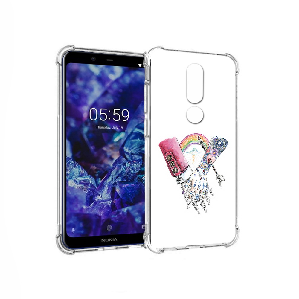 

Чехол MyPads Tocco для Nokia 5.1 Plus абстракция руки в татуировках (PT119548.120.212), Прозрачный, Tocco