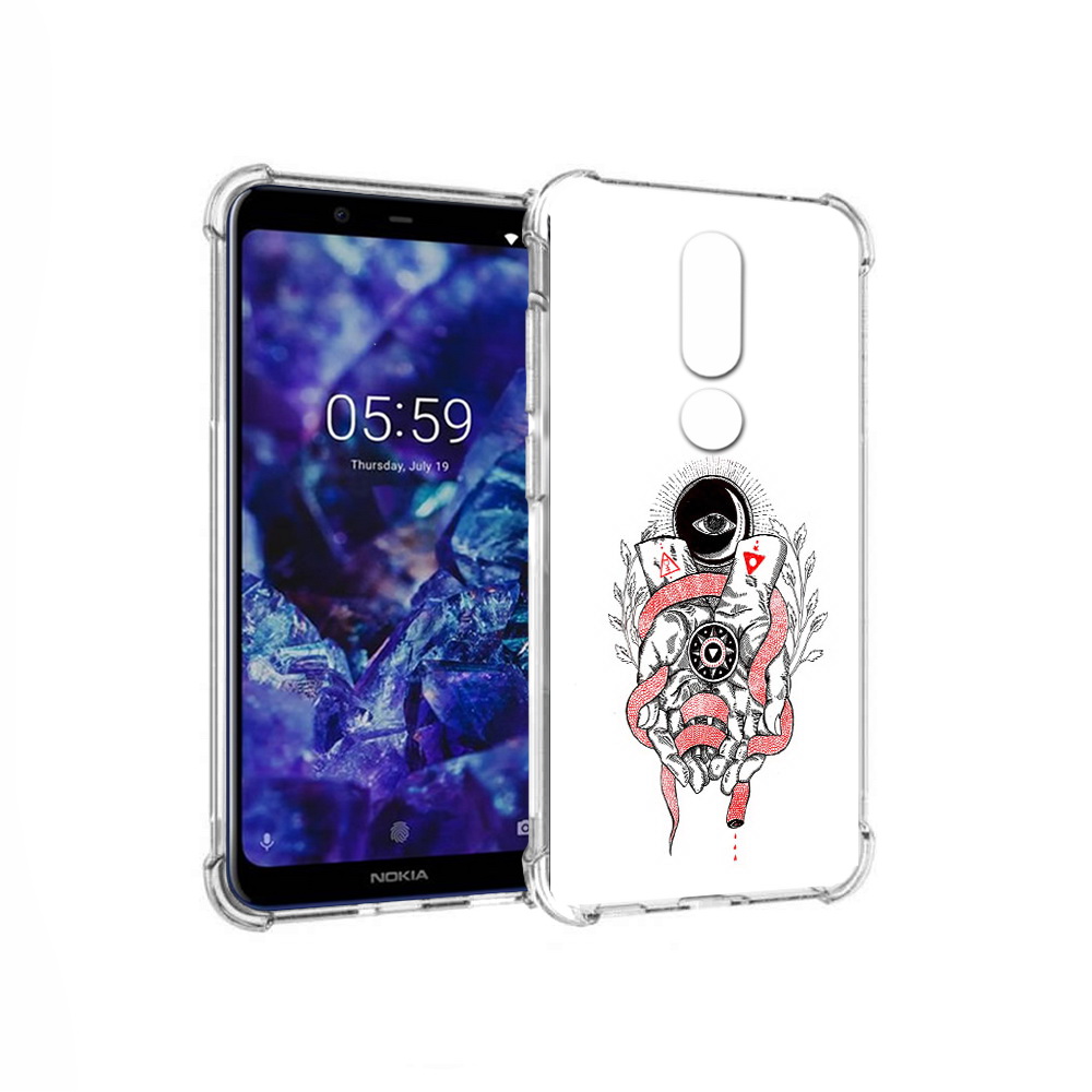 

Чехол MyPads Tocco для Nokia 5.1 Plus абстрация связанные руки (PT119548.120.213), Прозрачный, Tocco