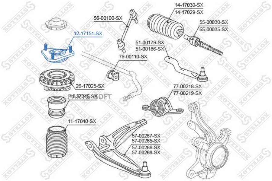 STELLOX Опора амортизатора STELLOX 1217151sx