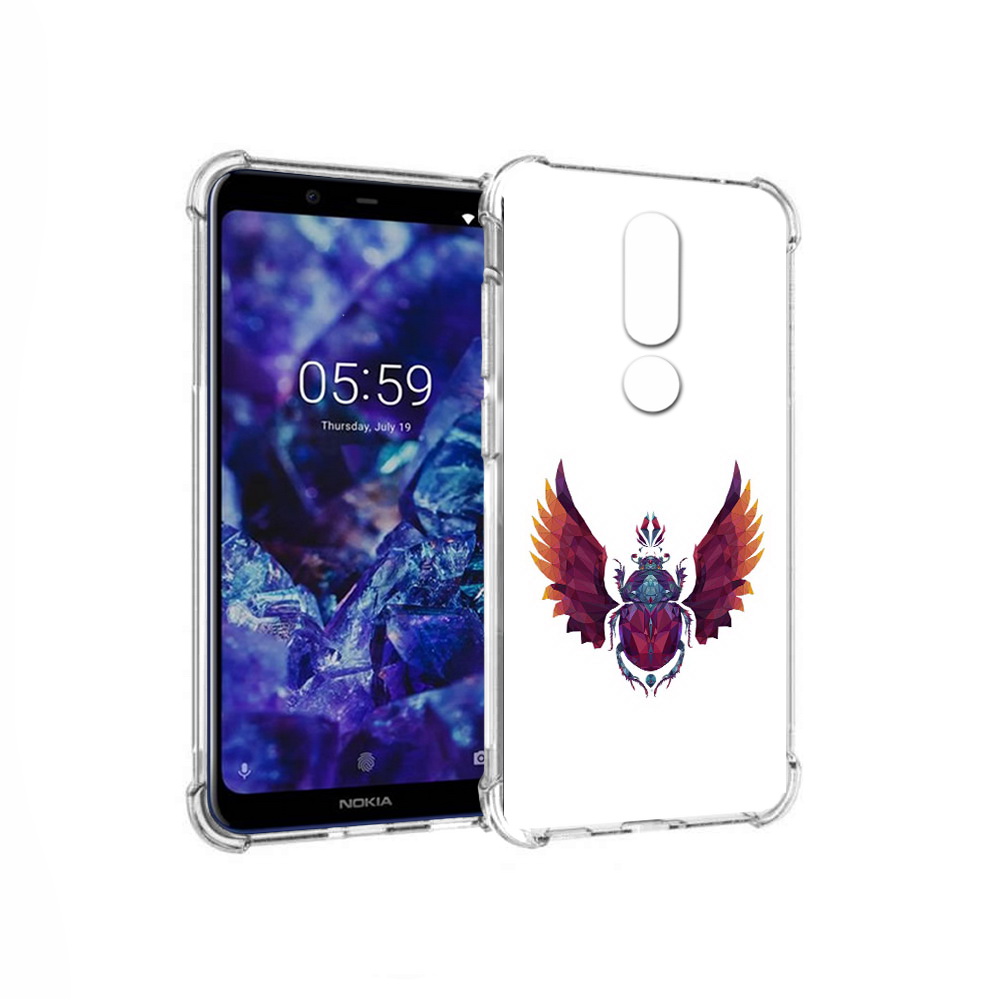 

Чехол MyPads Tocco для Nokia 5.1 Plus алмазный скоробей (PT119548.120.219), Прозрачный, Tocco