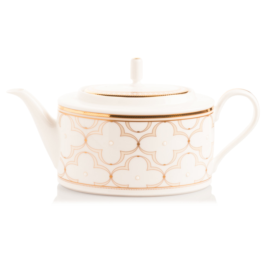 фото Чайник noritake трефолио, золотой кант 1,3 л