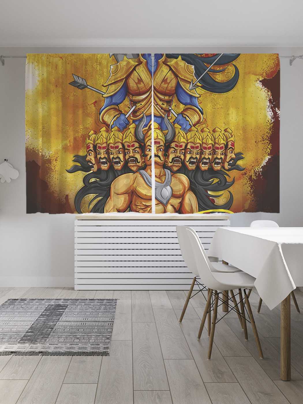 

Классические шторы JoyArty "Равана демон", серия Oxford DeLux, 2 полотна 145x180 см, Равана демон