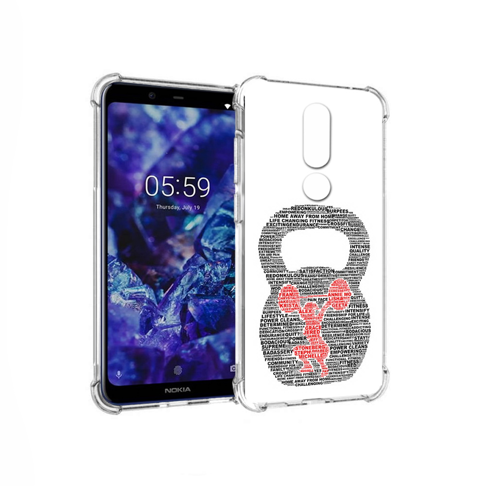 

Чехол MyPads Tocco для Nokia 5.1 Plus бодибилдинг гиря из слов (PT119548.120.232), Прозрачный, Tocco