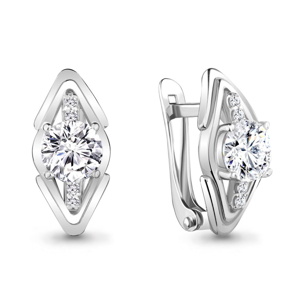

Серьги из серебра с фианитом Aquamarine 48811А_925_р, 48811А_925_р