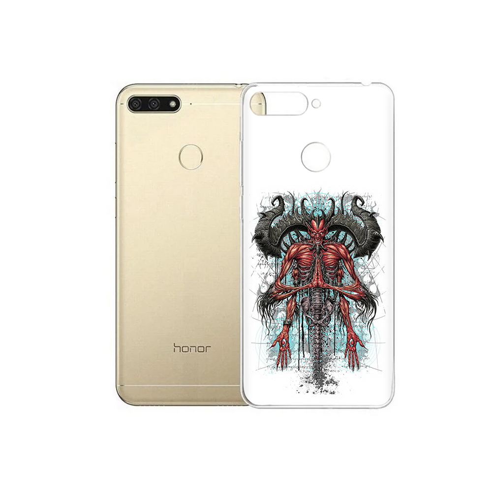 

Чехол MyPads Tocco для Huawei 7C дьявол (PT111175.61.340), Прозрачный, Tocco