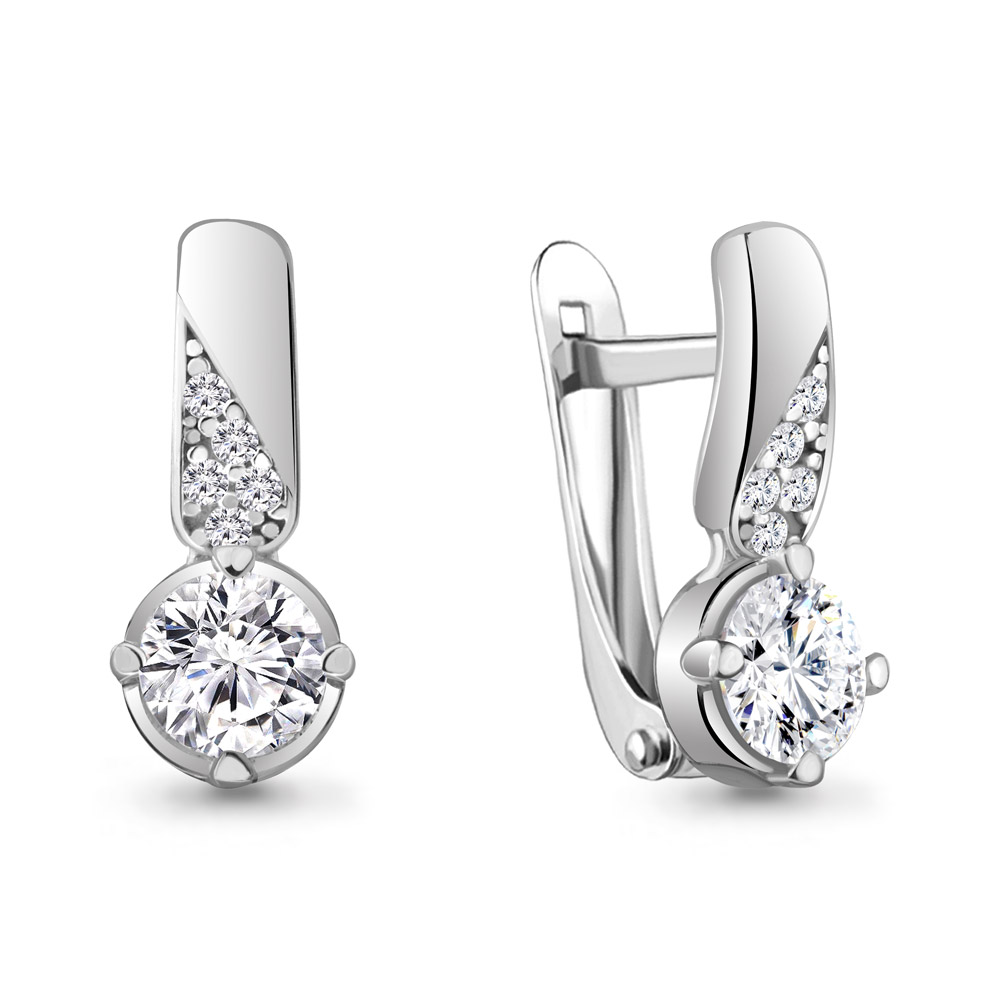 

Серьги из серебра с фианитом Aquamarine 48812А_925_р, 48812А_925_р