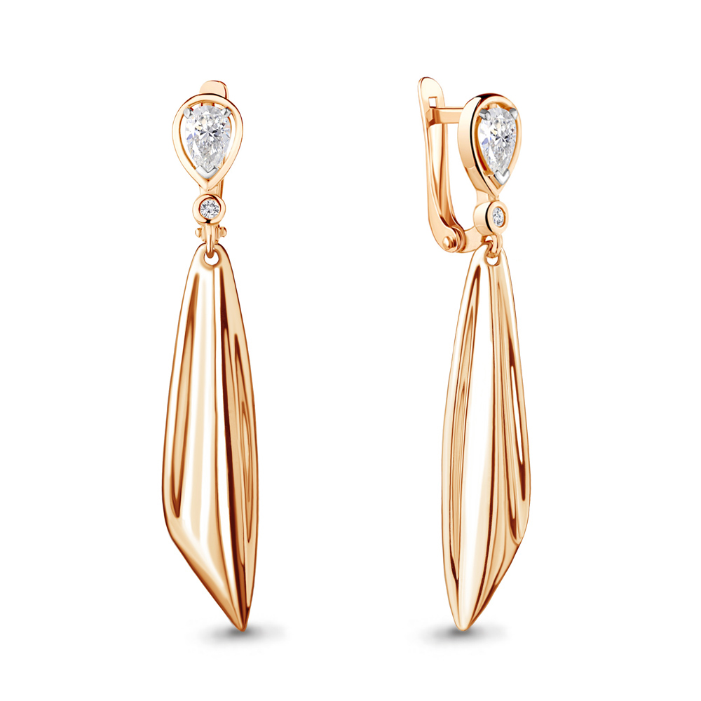 

Серьги подвески из серебра с фианитом Aquamarine 48822А_925_з, 48822А_925_з