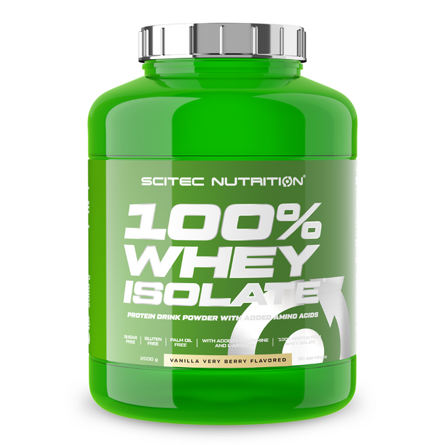 Протеин Scitec Nutrition 100% Whey Isolate 2000 г, ягоды-ваниль