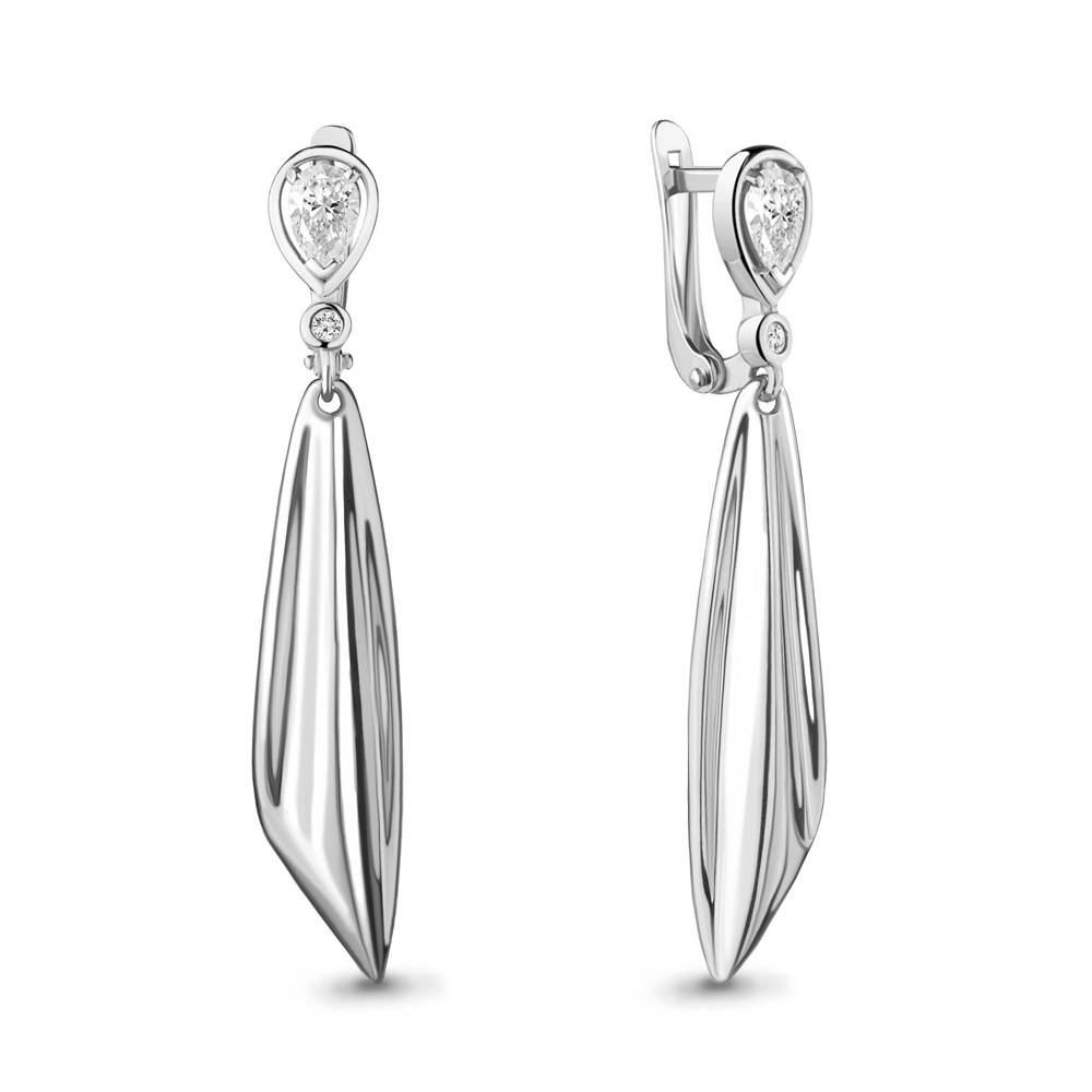 

Серьги подвески из серебра с фианитом Aquamarine 48822А_925_р, 48822А_925_р