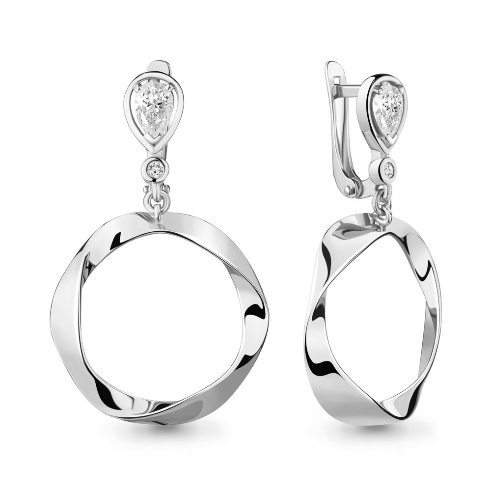 

Серьги подвески из серебра с фианитом Aquamarine 48823А_925_р, 48823А_925_р