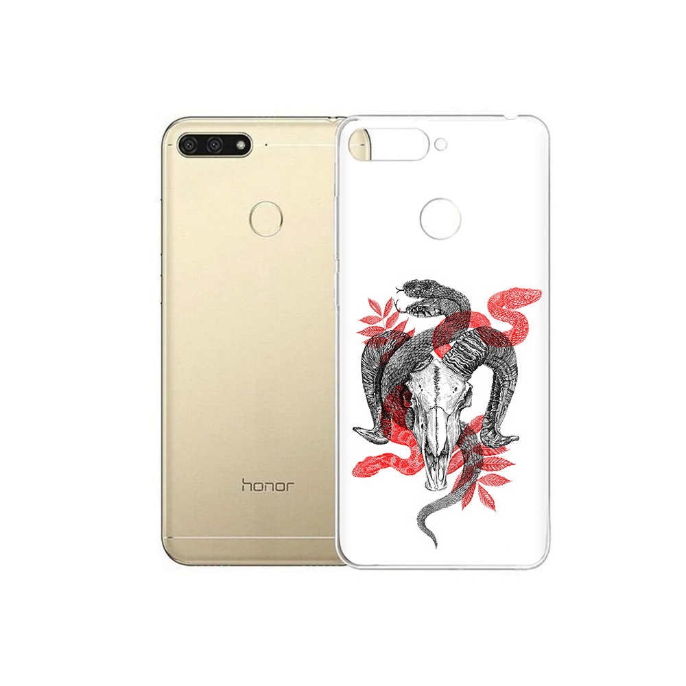 

Чехол MyPads Tocco для Huawei 7C змея в черепе рисунок (PT111175.61.365), Прозрачный, Tocco
