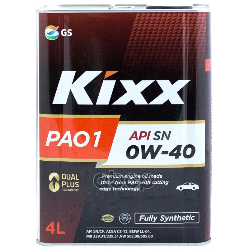 

Моторное масло Kixx Pao 1 0W40 4л, Pao 1