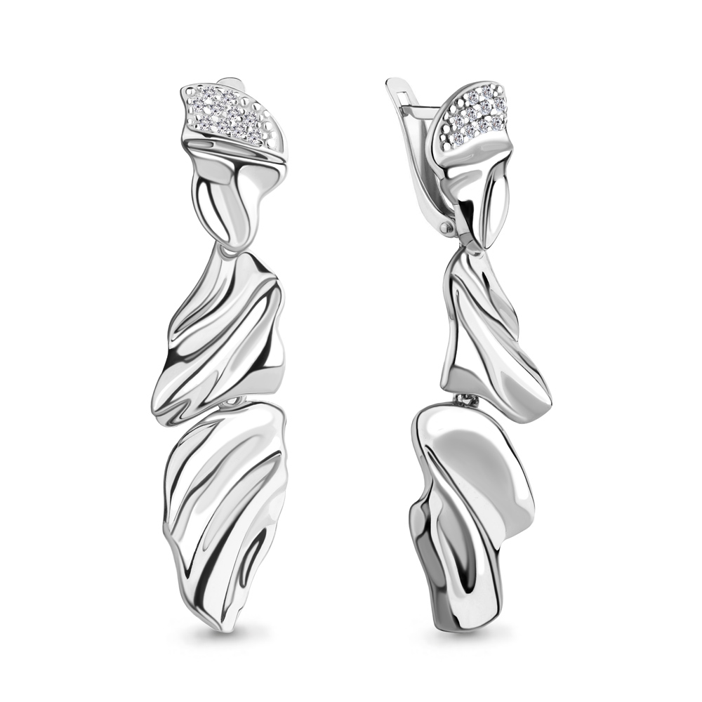 

Серьги подвески из серебра с фианитом Aquamarine 48829А_925_р, 48829А_925_р