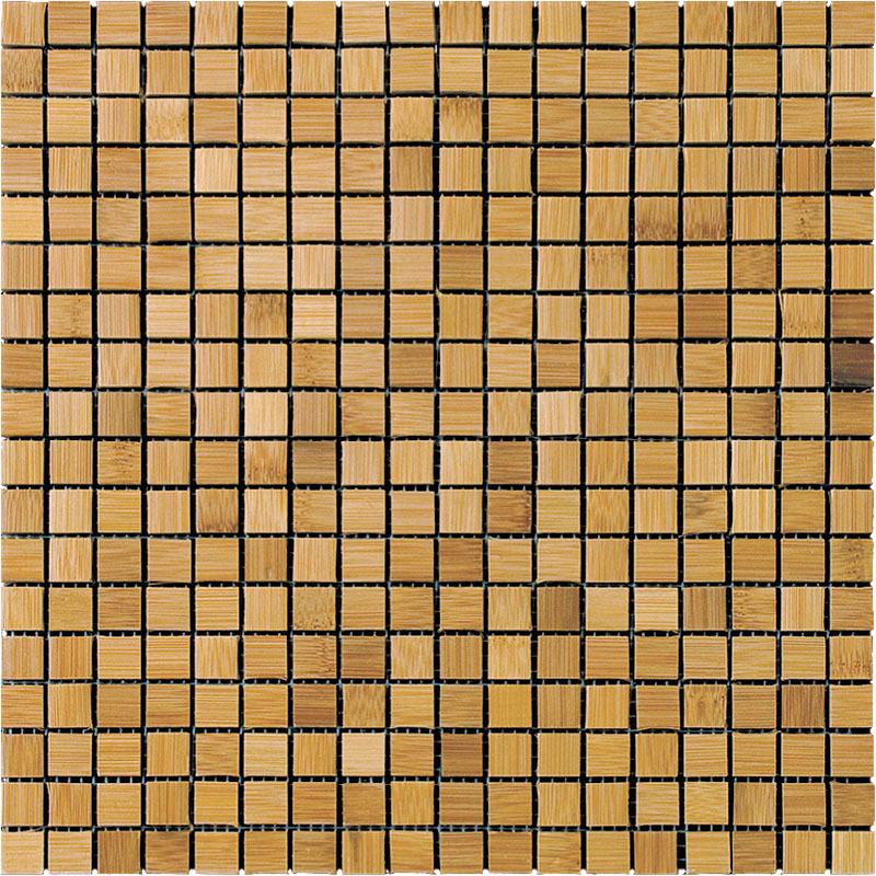 фото Мозаика из бамбука natural bamboo бежевый коричневый квадрат bm-12-15