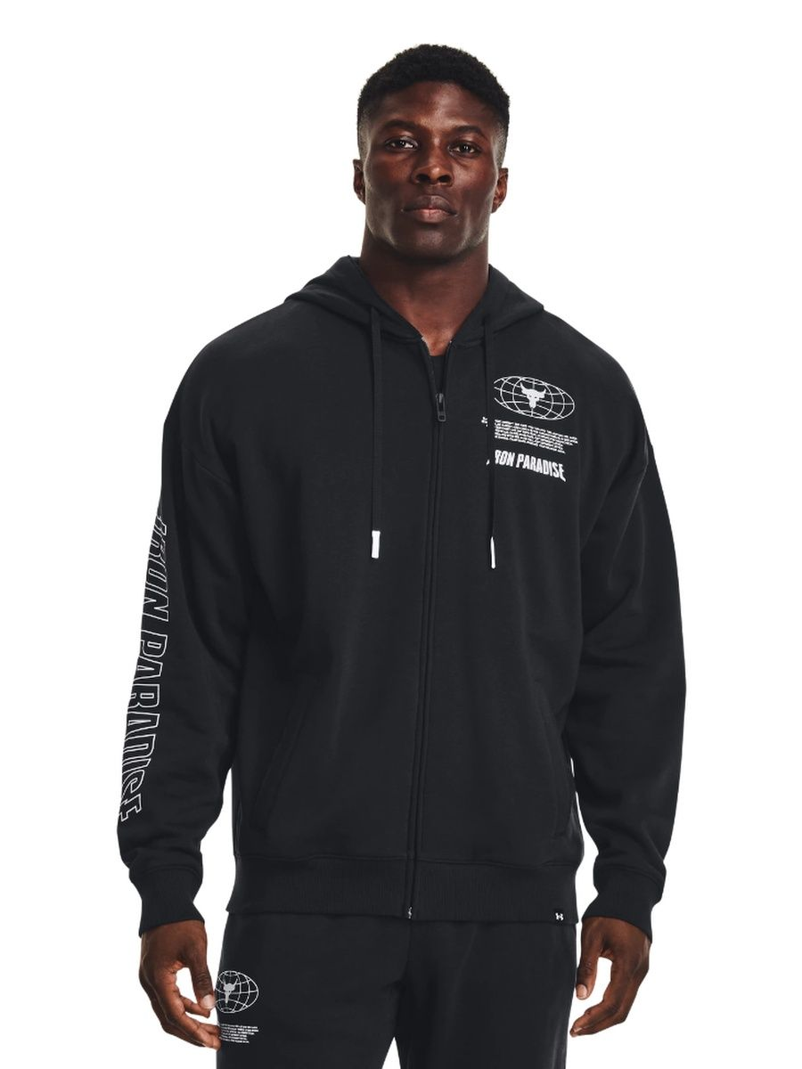 

Худи мужская Under Armour Pjt Rock Rival Fleece Disrupt FZ, черный, XL, Pjt Rock Rival Fleece Disrupt FZ