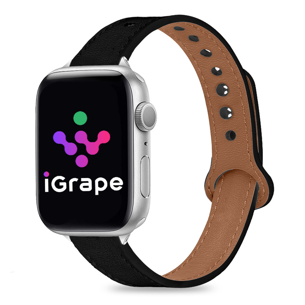 

Кожаный ремешок pinandtuck для Apple Watch 38/40/41 мм, iGrape (Черный), kozhapintuckwatch38