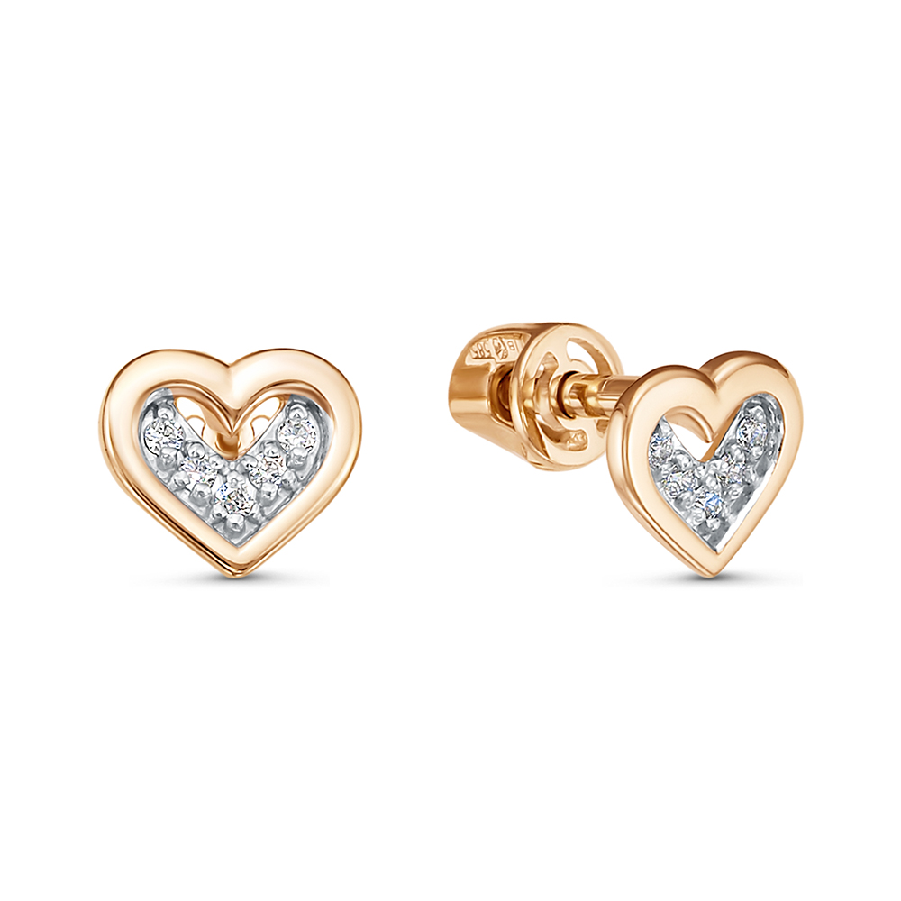 

Серьги пусеты из золота INFINI 050799, фианит, 050799