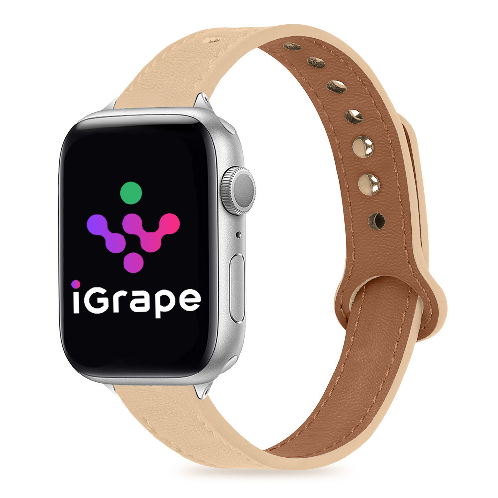 

Кожаный ремешок pinandtuck для Apple Watch 42/44/45 мм, iGrape (Бежевый), kozhapintuckwatch42