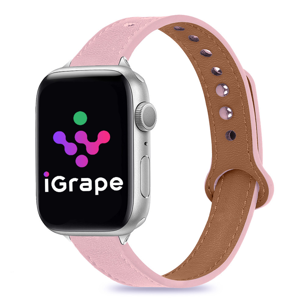 

Кожаный ремешок pinandtuck для Apple Watch 42/44/45 мм, iGrape (Розовый), kozhapintuckwatch42