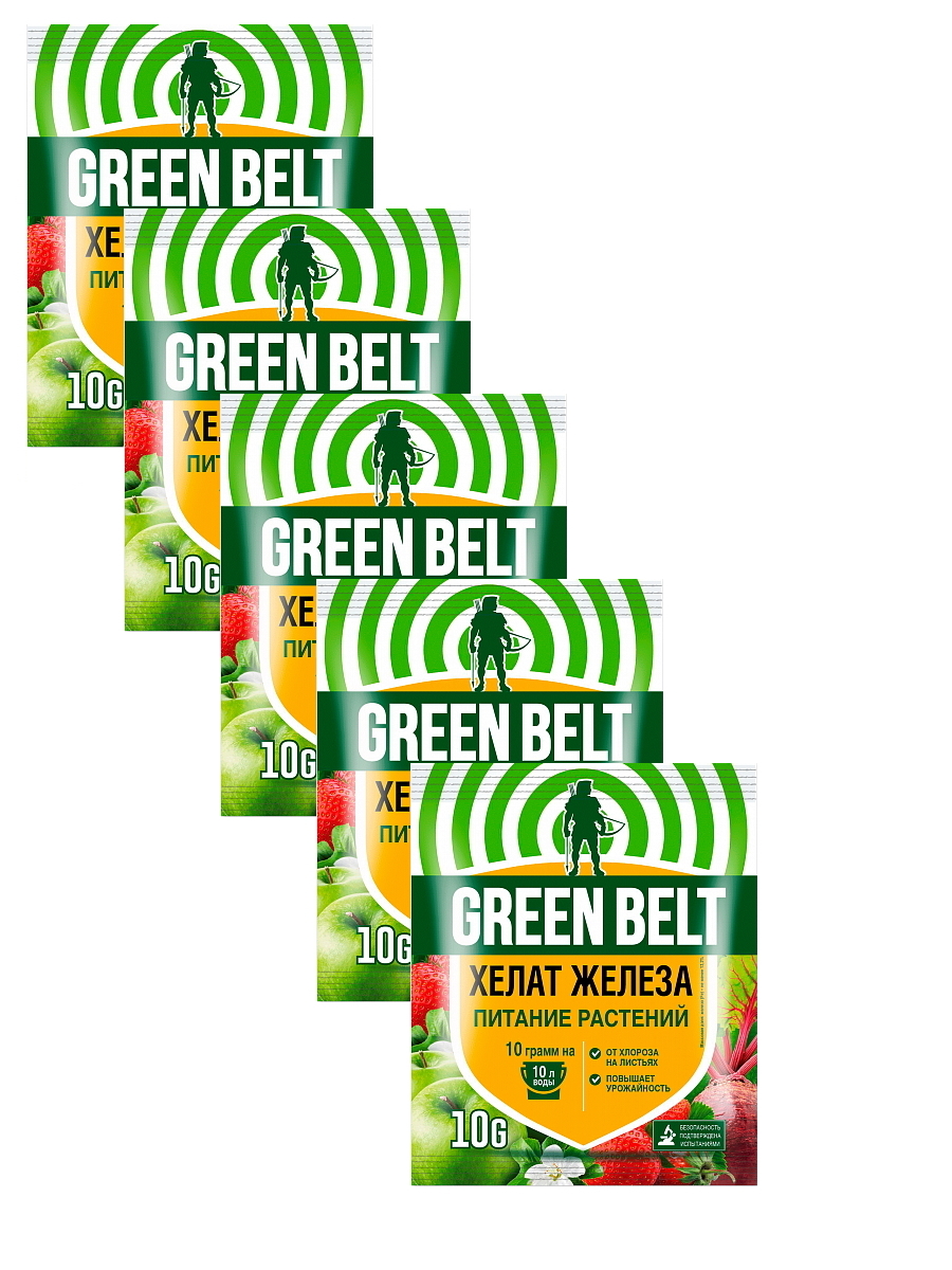 фото Минеральное удобрение green belt хелат железа 91969 10 г х 5 шт. грин бэлт