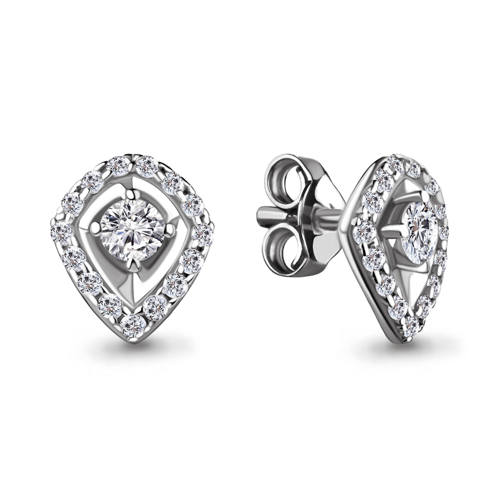 

Серьги-пусеты из серебра с фианитом Aquamarine 48832А_925_р, 48832А_925_р