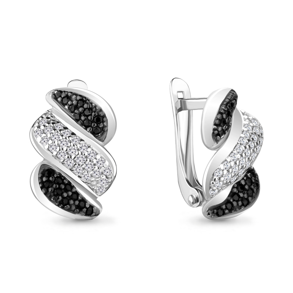 

Серьги из серебра с фианитом/кристаллом ювелирным Aquamarine 48840АЧ_925_р, 48840АЧ_925_р