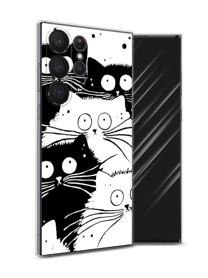 

Чехол Awog на Samsung Galaxy S23 Ultra 5G "Коты черно-белые", Черный;белый, 2107550-2
