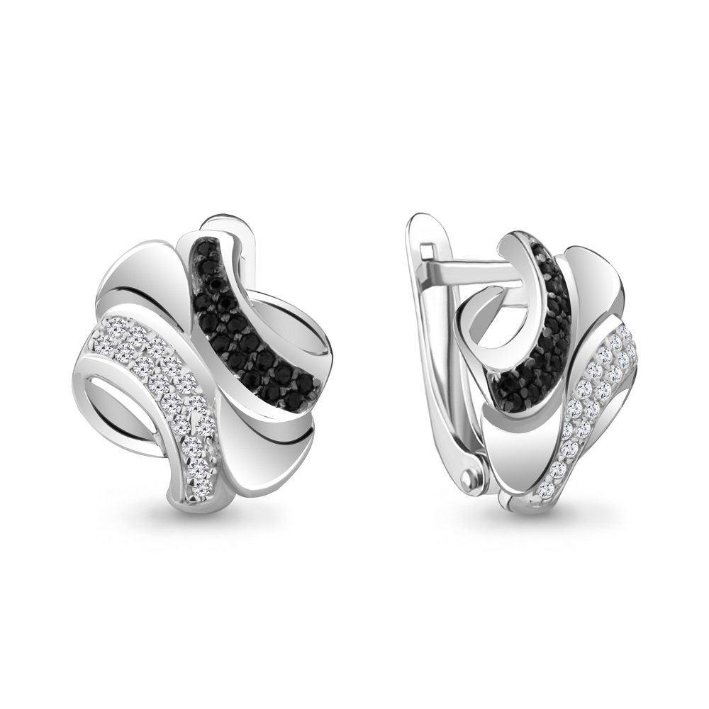 

Серьги из серебра с фианитом/кристаллом ювелирным Aquamarine 48843АЧ_925_р, 48843АЧ_925_р