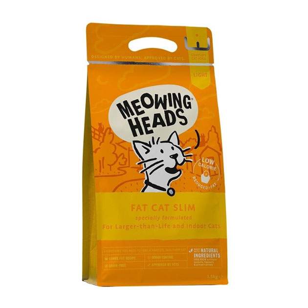 фото Сухой корм для кошек barking heads meowing heads fat cat slim, курица, лосось, 1,5кг