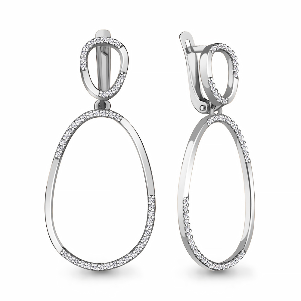 

Серьги подвески из серебра с фианитом Aquamarine 48850А_925_р, 48850А_925_р