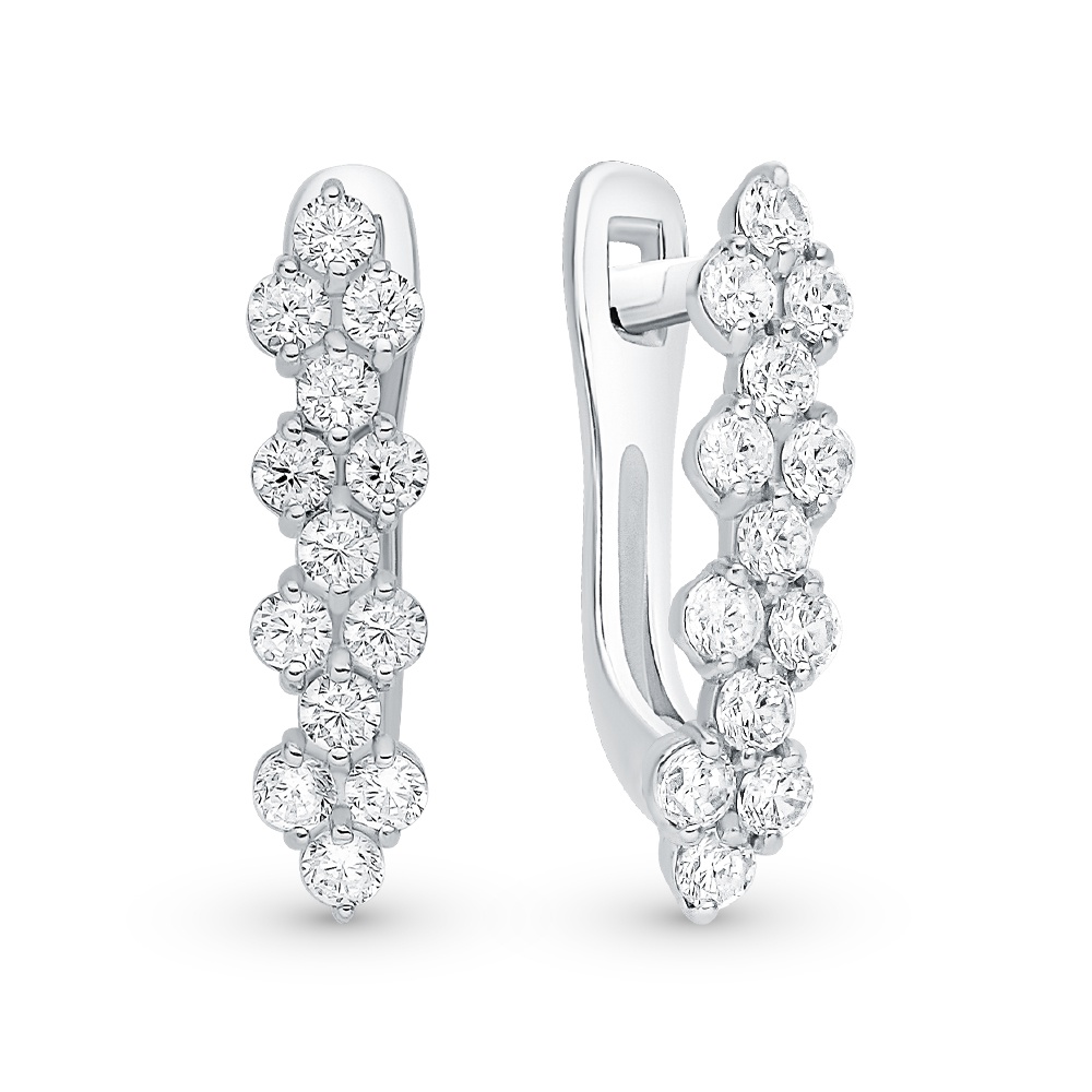 

Серьги из серебра 585Gold 702010685, фианит, 702010685