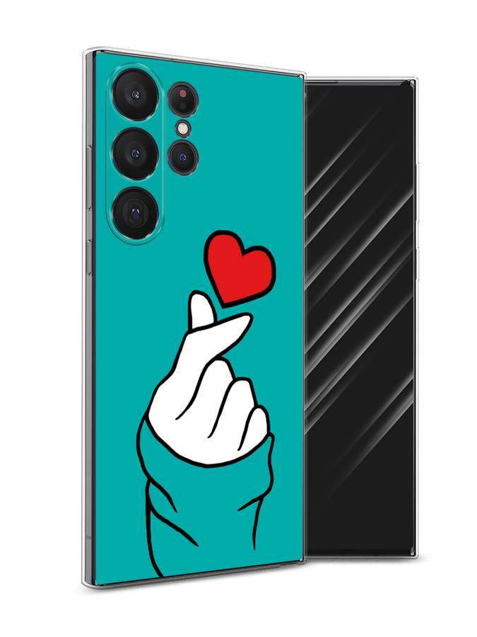 

Чехол Awog на Samsung Galaxy S23 Ultra 5G "Маленькое сердечко", Голубой;белый;красный, 2107550-7