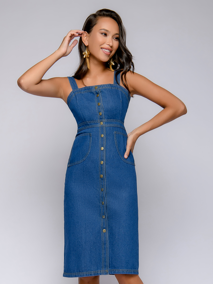 

Сарафан женский 1001dress 0152201-30227 голубой 44, 0152201-30227
