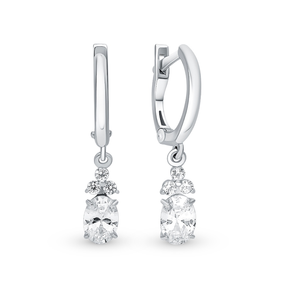 

Серьги подвески из серебра 585Gold 702010639, фианит, 702010639