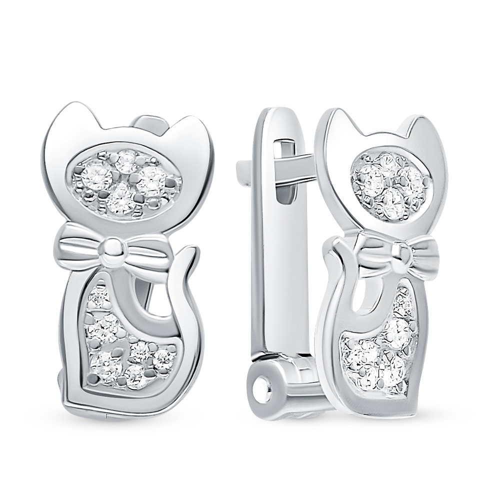 

Серьги из серебра 585Gold 902000810, фианит, 902000810