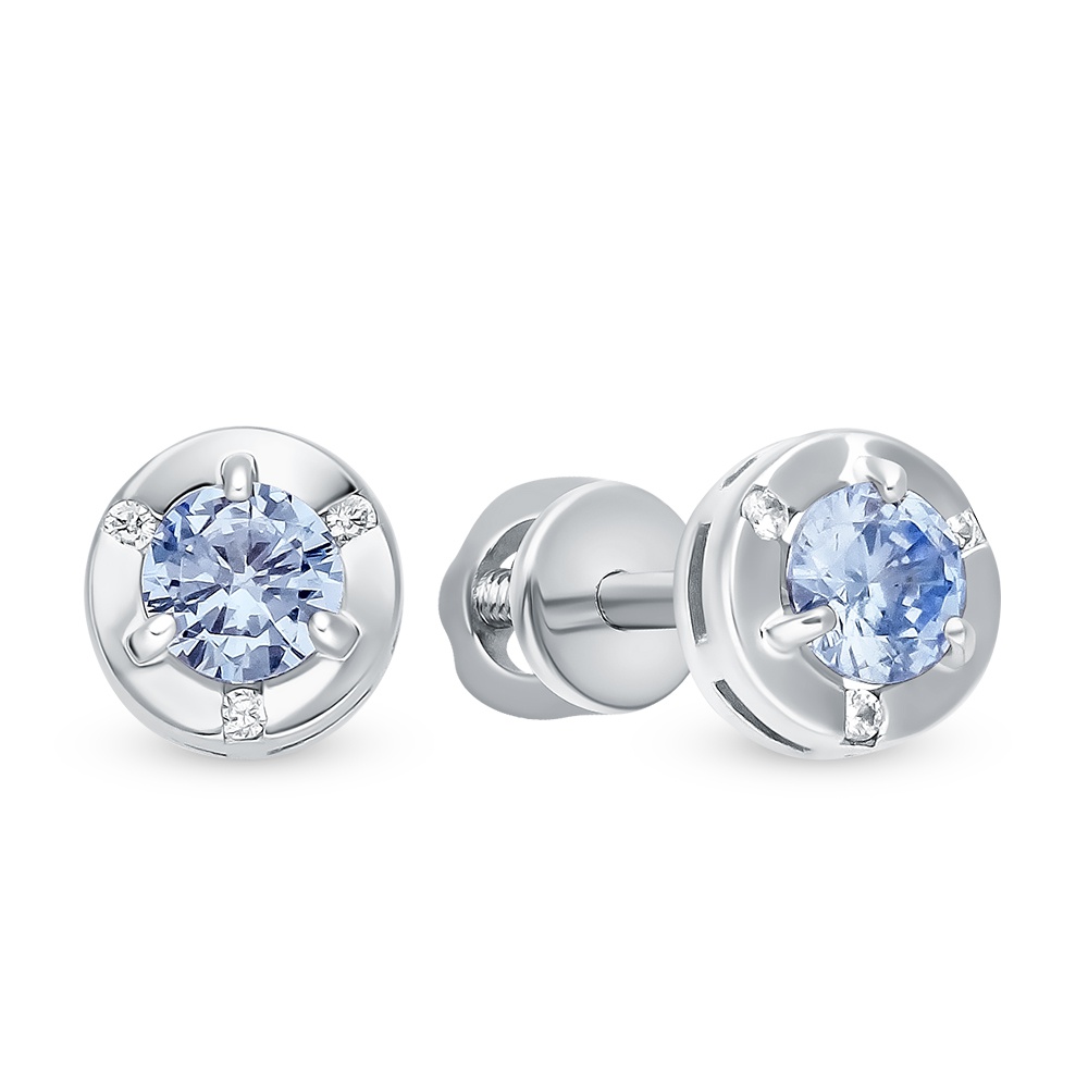 

Серьги пусеты из серебра 585Gold 902000812, фианит, 902000812