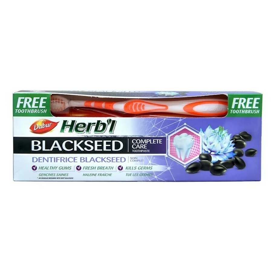 Зубная паста Dabur Herb'l Blackseed Черный тмин + зубная щетка 150 г 100056809546