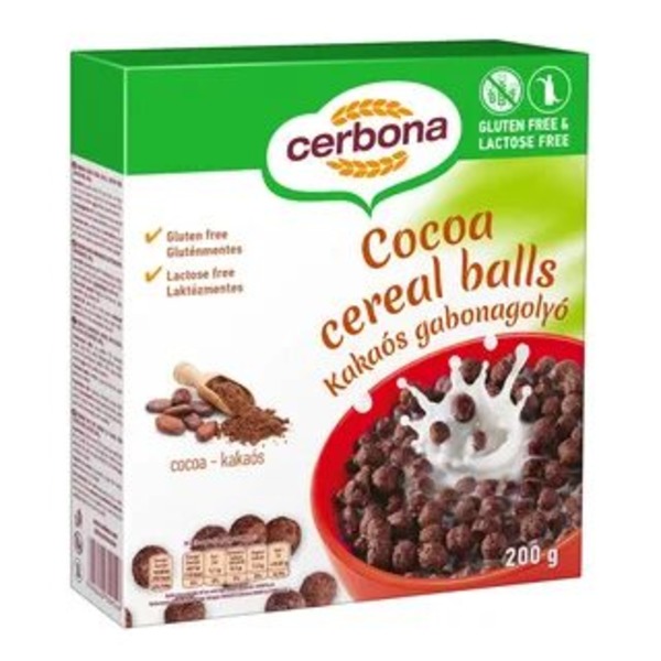 фото Шарики зерновые cerbona шоколадные, без глютена, 200 г