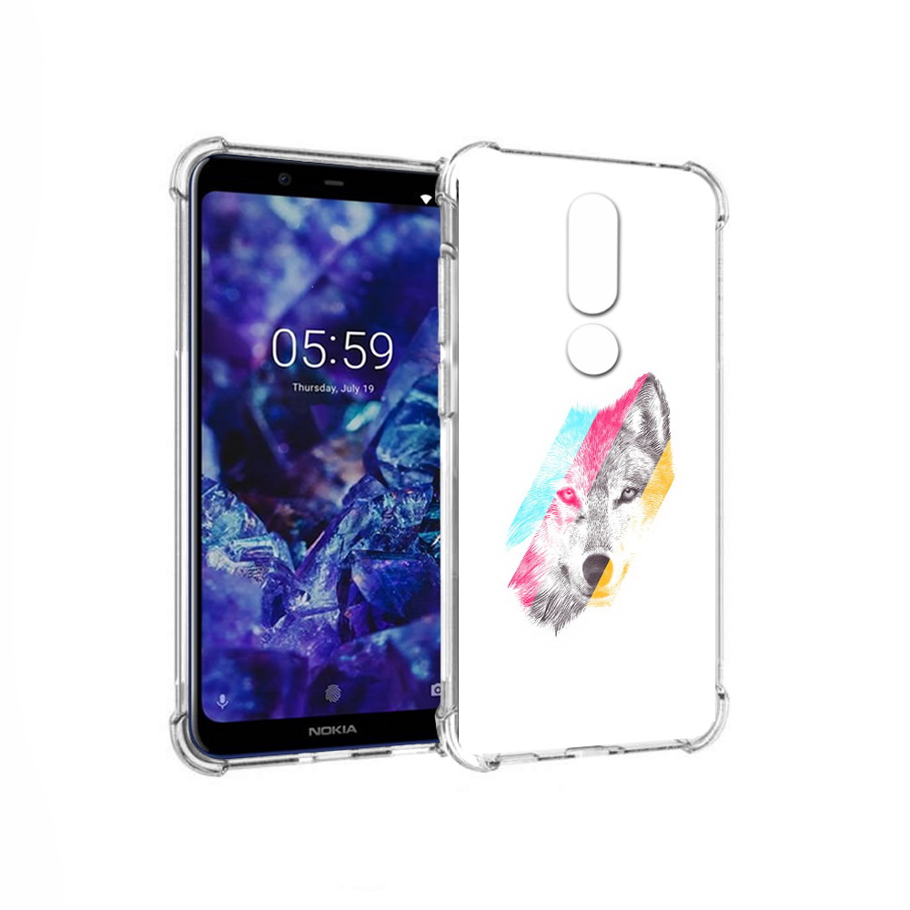 

Чехол MyPads Tocco для Nokia 5.1 Plus волк градиент (PT119548.120.268), Прозрачный, Tocco