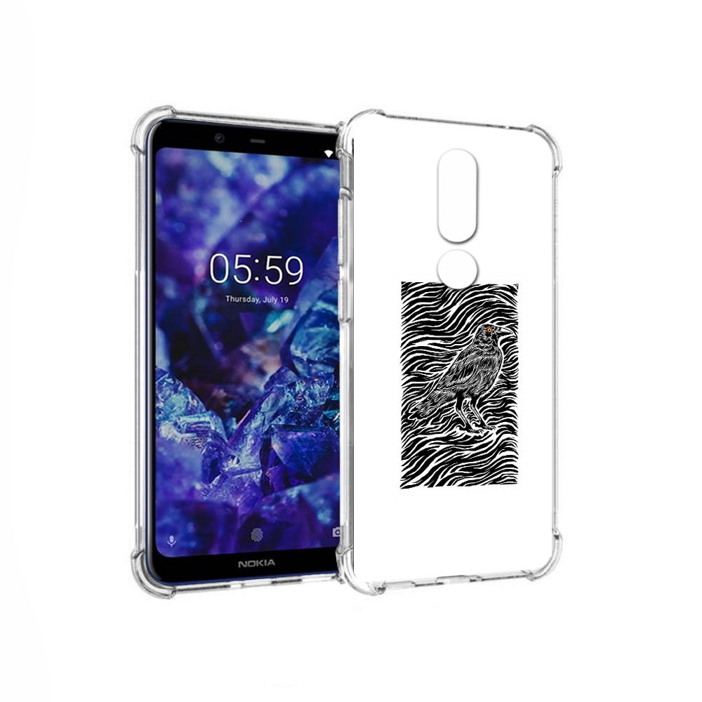

Чехол MyPads Tocco для Nokia 5.1 Plus ворон в абстракции (PT119548.120.272), Прозрачный, Tocco