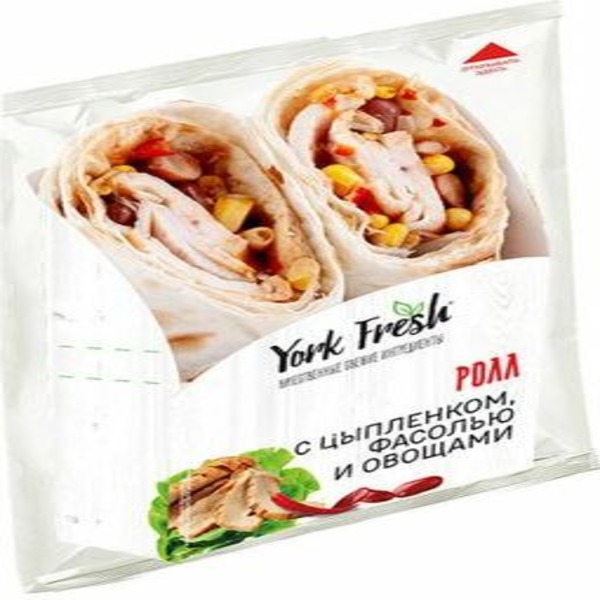 

Ролл York Fresh с цыпленком, фасолью и овощами по-мексикански, 150 г