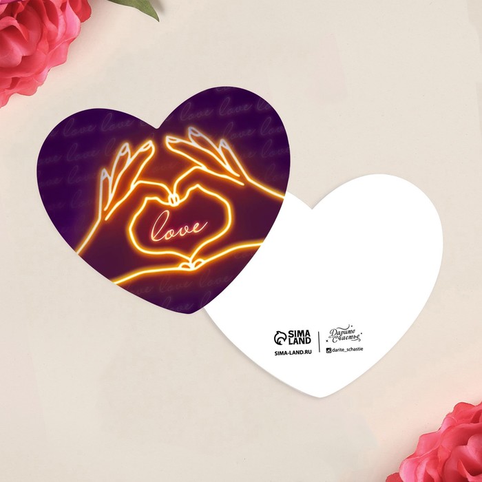 

Открытка-мини «Love», неон, 7 х 6см, 14 Февраля