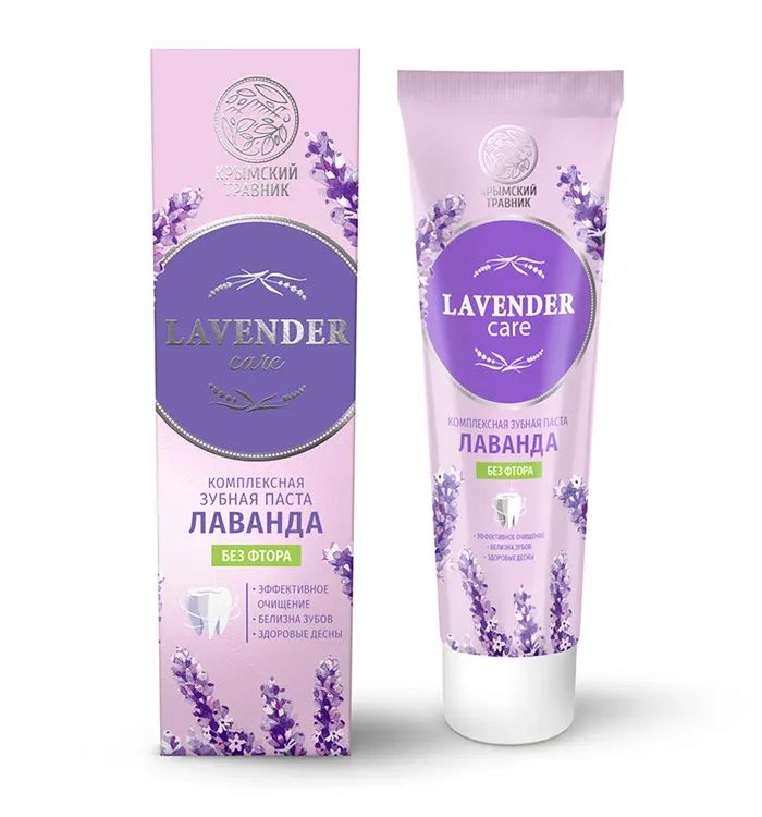 Зубная паста комплексная без фтора Крымский травник Лаванда 128 мл